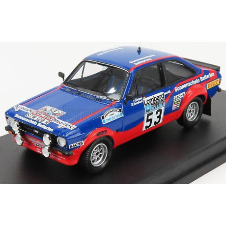 TROFEU FORD ENGLAND ESCORT MKII N 53 20th RALLY RAC 1977 M.WILSON - T.HARRYMAN - BLUE RED 1/43