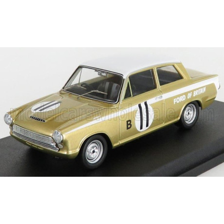 TROFEU FORD ENGLAND CORTINA GT N 11 2nd 12h MARLBORO 1963 H.TAYLOR - J.BLUMER - GOLD MET WHITE 1/43