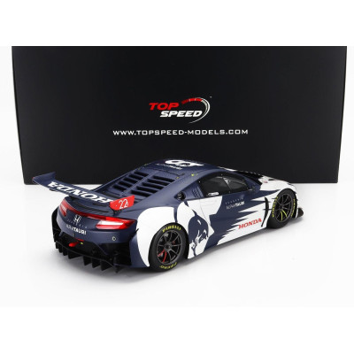 TRUESCALE HONDA NSX GT3 EVO TEAM ALPHA TAURI N 0 RED BULL FORMULA NURBURGRING 2023 YUKI TSUNODA - WHITE BLUE 1/18