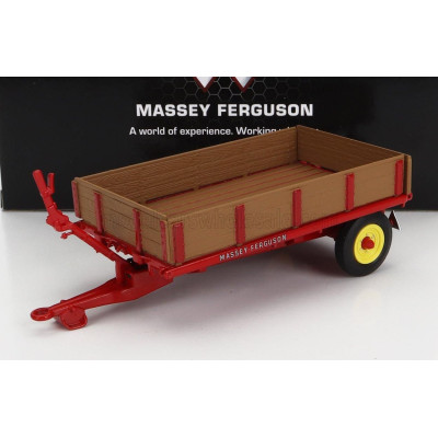 UNIVERSAL HOBBIES MASSEY FERGUSON MF 3ton TRAILER  - TIPPING BED WITH DROP SIDES - RED WOOD 1/32