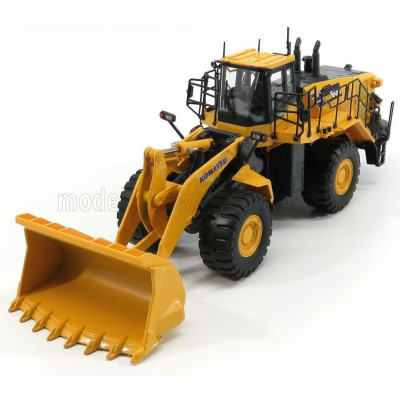 UNIVERSAL HOBBIES KOMATSU WA600 RUSPA GOMMATA - SCRAPER TRACTOR - YELLOW BLACK 1/50