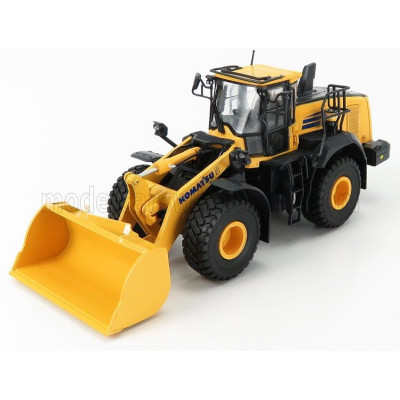UNIVERSAL HOBBIES KOMATSU WA475-10 RUSPA GOMMATA - SCRAPER TRACTOR - YELLOW BLACK 1/50