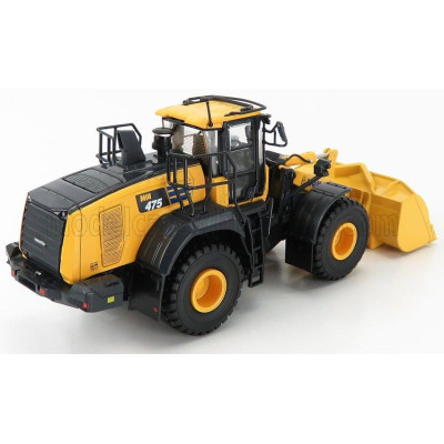 UNIVERSAL HOBBIES KOMATSU WA475-10 RUSPA GOMMATA - SCRAPER TRACTOR - YELLOW BLACK 1/50