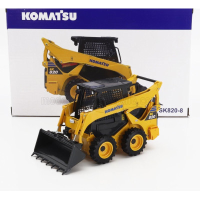UNIVERSAL HOBBIES KOMATSU SK820 RUSPA GOMMATA - SCRAPER TRACTOR - YELLOW BLACK 1/32