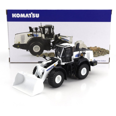 UNIVERSAL HOBBIES KOMATSU WA475-10 RUSPA GOMMATA TRACTOR SCRAPER 2010 - WHITE BLACK 1/50