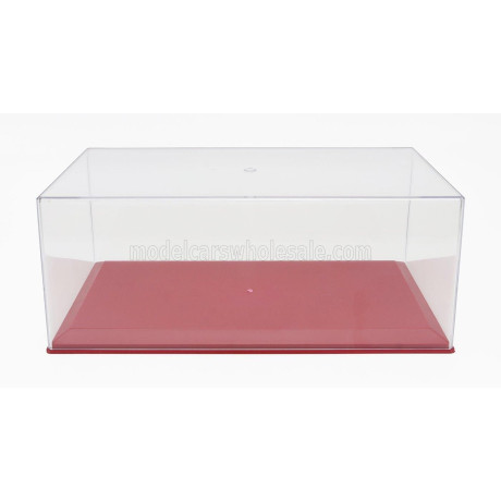 VETRINA DISPLAY BOX VETRINA DISPLAY BOX BOX FOR 1/18 BASE IN PLASTICA ROSSA - PLASTIC BASE RED - Lungh.LENGTH cm 33.5 X Largh.WI
