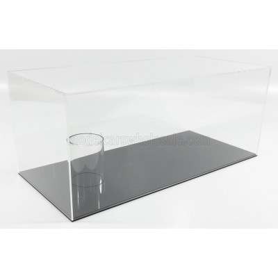 VETRINA DISPLAY BOX VETRINA DISPLAY BOX FOR 1/18 CAR AND 1/2 HELMET - BASE NERA - BLACK BASE - Lungh.LENGHT cm 44.0 X Largh.WIDT