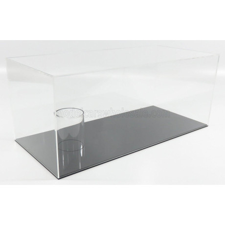 VETRINA DISPLAY BOX VETRINA DISPLAY BOX FOR 1/18 CAR AND 1/2 HELMET - BASE NERA - BLACK BASE - Lungh.LENGHT cm 44.0 X Largh.WIDT