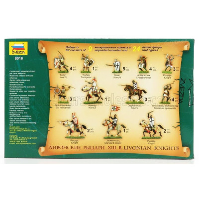 ZVEZDA FIGURES BATTLE WAR - LIVONIAN KNIGHTS XIII A.D. - MILITARY 1/72