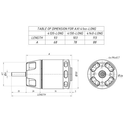 AXI 4120/14 V3 LONG střídavý motor