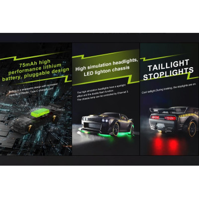 1/76 C65 DRIFT RC Car RTR (šedá)