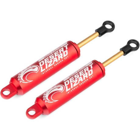 Hliníkové olejové tlumiče Desert Lizard, červené 90mm ( 2 ks )