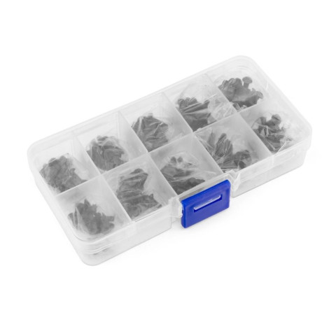 Sada černých šroubů z uhlíkové oceli 12.9 (200ks) s krabičkou