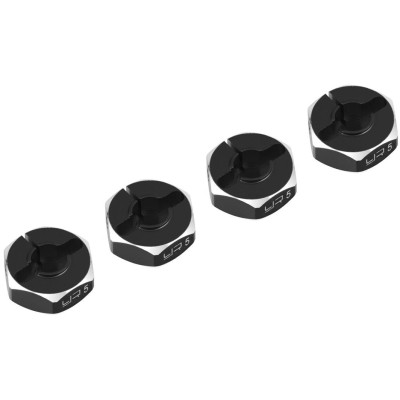 Hliníkové HEX unašeče kola 12x5mm, 4ks, černé