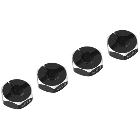 Hliníkové HEX unašeče kola 12x5mm, 4ks, černé