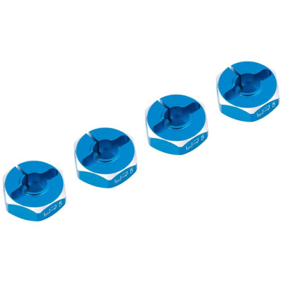 Hliníkové HEX unašeče kola 12x5mm, 4ks, modrý