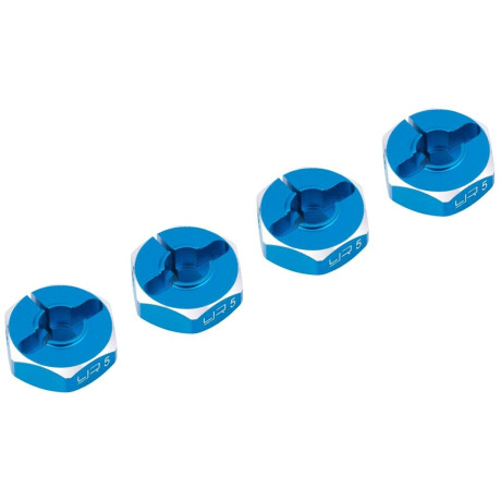 Hliníkové HEX unašeče kola 12x5mm, 4ks, modrý