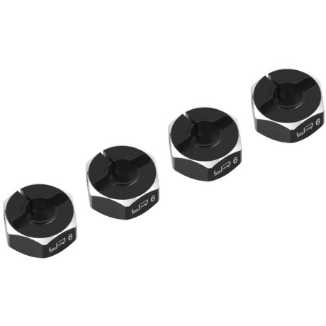 Hliníkové HEX unašeče kola 12x6mm, 4ks, černé