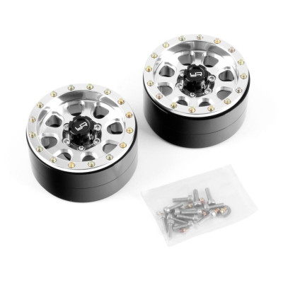 1.9 Aluminum CNC 8 Spoke Beadlock, 2ks Stříbrné