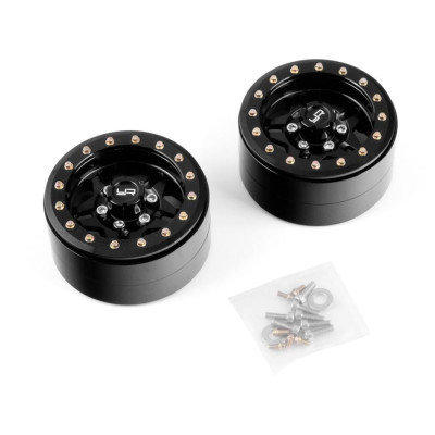 1.9 Aluminum CNC 5 Spoke Beadlock, 2ks Černé