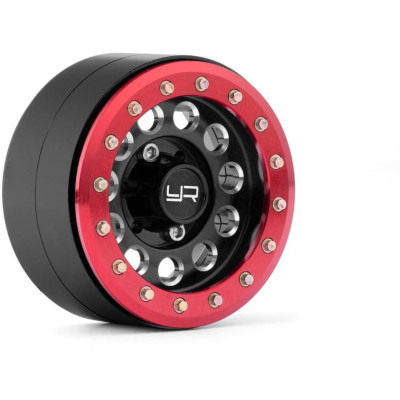 1.9 Aluminum CNC F-RG Beadlock, 2ks Červené