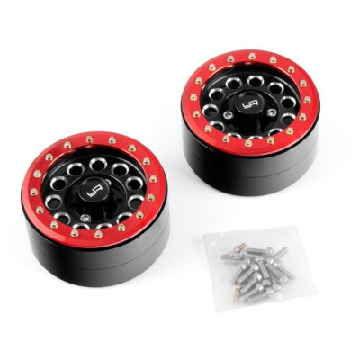 1.9 Aluminum CNC F-RG Beadlock, 2ks Červené