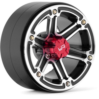 2.2 Aluminum CNC 6 Spoke Beadlock Wheel 2ks, Černé