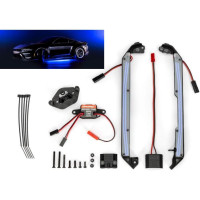 A Traxxas LED háttérvilágítású kék alváza felejthetetlen stílust kölcsönöz a Drift RC modellednek vagy más 4-Tec 2.0 alvázzal rendelkező modelleknek. Két küszöblécből álló komplett készlet háttérvilágítással, tápegységgel, csatlakozó adapterrel és szerelési tartozékokkal.