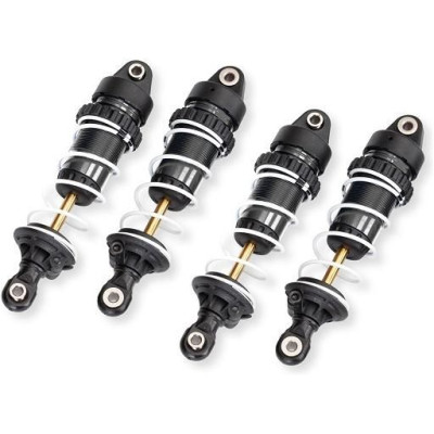 Traxxas tlumič GTR dlouhý šedý (4) (sestavený s pružinami)