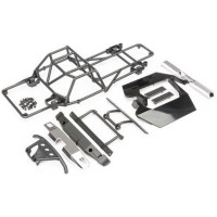 Traxxas Bigfoot 1:10 4WD RC modellautókhoz alkatrész: karosszéria kiegészítők (#9020-hoz). Tartalmazza a karosszéria tartóelemet, első és hátsó lökhárítókat, lökhárító konzolokat, oldalsó szoknyákat és szerelési tartozékokat.