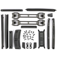 Traxxas TRX-4 Sport clipless karosszéria átalakító készlet, tartalmazza az első és hátsó karosszéria rögzítőelemeket és reteszeket a clipless rögzítéshez szükséges tartozékokkal.