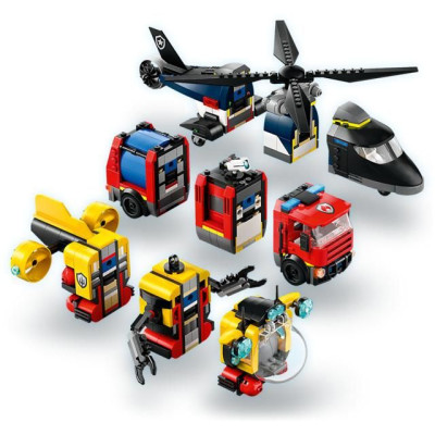 LEGO City - Remix: Helikoptéra, hasičský vůz a ponorka