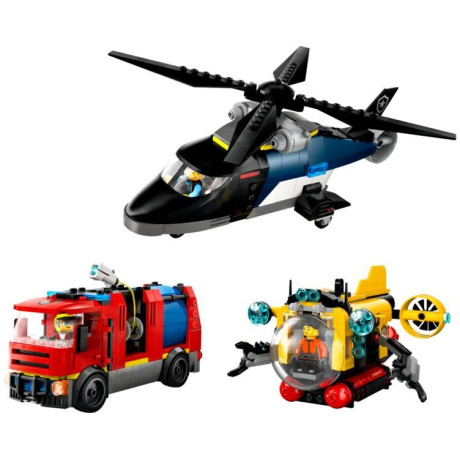 LEGO City - Remix: Helikoptéra, hasičský vůz a ponorka