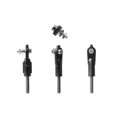 Plastový kloubek M2 s mosaznou kuličkou a ocelovým táhlem 200mm, 1 ks.