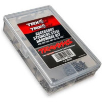 Tuning alkatrész Traxxas 1:18 RC autómodellekhez - TRX-4MT (Monster Truck) és TRX-4M High Trail: Traxxas rozsdamentes acél rögzítőelemek (teljes készlet).