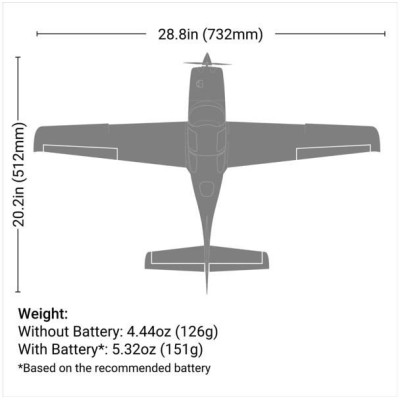 E-flite Cirrus SR22T 0.73m AS3X SAFE Select BNF Basic