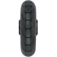 Hátsó kerék 1:4 Supermoto 2.0 S3 gumikkal a Losi 1:4 Promoto-SM RC modelljéhez. A félig sima gumiabroncs kiváló tapadást biztosít aszfalton és más sima felületeken.