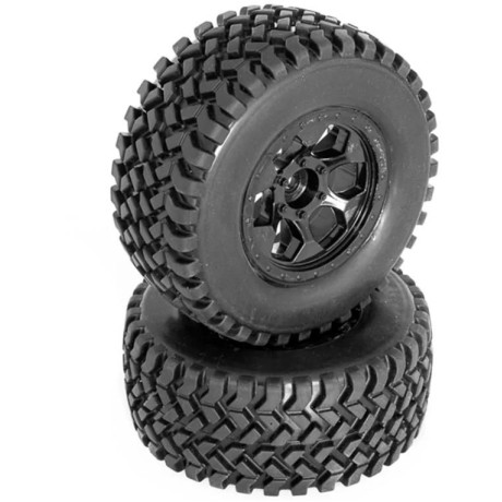 DB8SL a Short Course nalepené gumy, černé disky, 2ks.