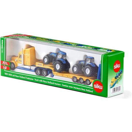 SIKU Super - Tahač s vlekem a 2 traktory New Holland 1:87