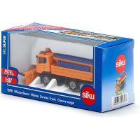 Egy Siku márkájú, 1:87 méretarányú Scania téli szervizautó fémmodellje. A modell gumiabroncsokat, állítható első pengét és hátsó dobószerkezetet tartalmaz. Játékra és gyűjtögetésre is alkalmas. Minőségi fém- és műanyagmegmunkálás.