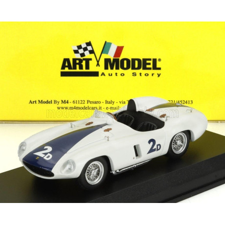 ART MODEL FERRARI 750 MONZA 3.0L SPIDER N 2d WINNER PEBBLE BEACH 1955 PHIL HILL - WHITE BLUE 1/43