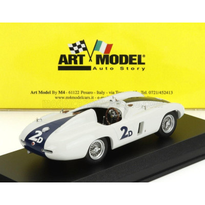 ART MODEL FERRARI 750 MONZA 3.0L SPIDER N 2d WINNER PEBBLE BEACH 1955 PHIL HILL - WHITE BLUE 1/43