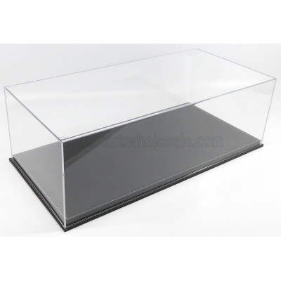 ATLANTIC VETRINA DISPLAY BOX MOLHOUSE BASE IN PELLE NERA - LEATHER BASE BLACK - Lungh.LENGHT cm 65.0 X Largh.WIDTH cm 31.0 X Alt