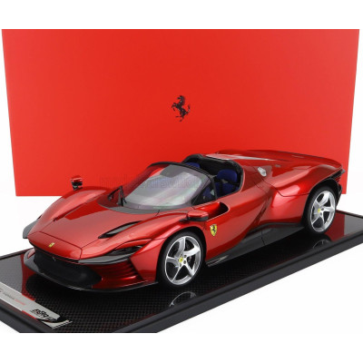BBR MODELS FERRARI DAYTONA SP3 SERIE ICONA OPEN ROOF 2022 - CON VETRINA - WITH SHOWCASE - ROSSO MAGMA - RED MET 1/12