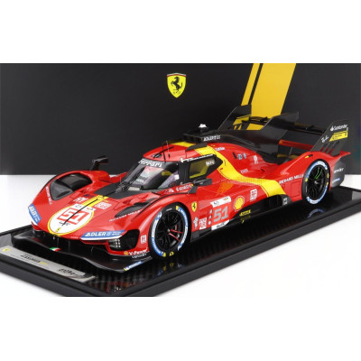 BBR MODELS FERRARI 499P 3.0L TURBO V6 TEAM FERRARI AF CORSE N 51 WINNER 24h LE MANS 2023 ALESSANDRO PIER GUIDI - JAMES CALADO -
