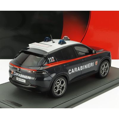 BBR MODELS ALFA ROMEO TONALE VELOCE CARABINIERI 2023 - CON VETRINA - WITH SHOWCASE - BLUE WHITE RED 1/18