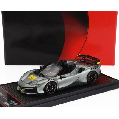 BBR MODELS FERRARI SF90 XX STRADALE SPIDER 2024 - GRIGIO COMPETIZIONE - GREY YELLOW BLACK 1/43