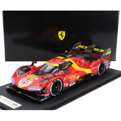BBR MODELS FERRARI 499P 3.0L TURBO V6 TEAM FERRARI AF CORSE N 50 3rd 1000 miles SEBRING 2023 ANTONIO FUOCO - MIGUEL MOLINA - NIC