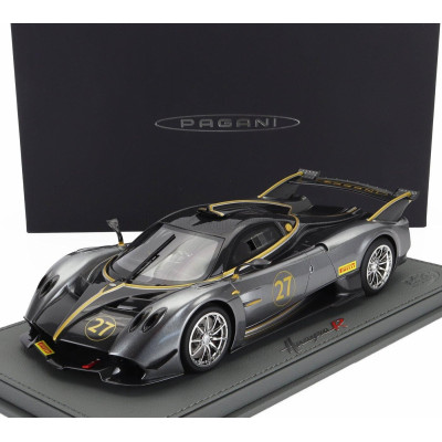 BBR MODELS PAGANI HUAYRA R N 27 2021 - CON VETRINA - WITH SHOWCASE - 2 TONE GREY MET 1/18