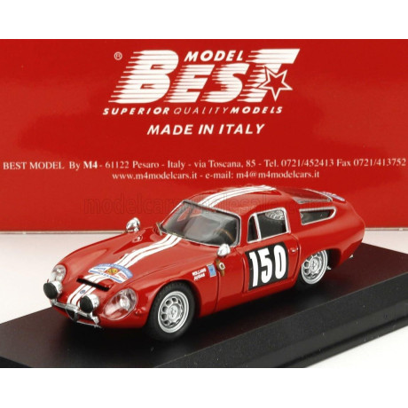 BEST MODEL ALFA ROMEO GIULIA TZ N 150 TOUR DE FRANCE 1964 JEAN ROLLAND - GABRIEL AUGIAS - RED 1/43